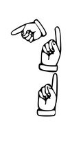 Pointing Hands Forming Letter Mono Type Font