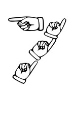 Pointing Hands Forming Letter Mono Type Font