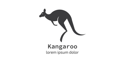 abstract modern logo of jumping kangaroo 
