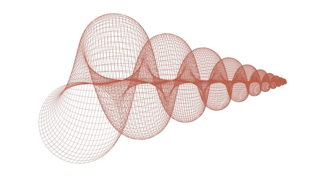 snail shell 3d representation, irrational proportion of golden ratio number can be used to represent mathematics, fractal, sacred geometry or architecture composition