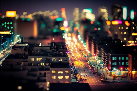 Ville miniature illumin&eacute;e