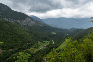 Fototapeta premium Mountain views in the Julian Alps in Slovenia,Soča