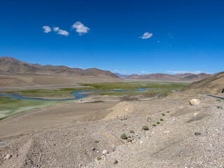 Light green valley in Pamir region.