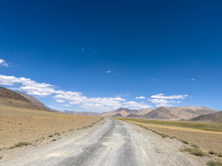 Fototapeta na wymiar Low mountains of Pamir in Murgab.