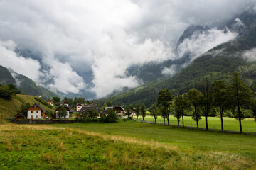 Mountain views in the Julian Alps in Slovenia,Soča