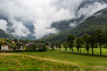 Mountain views in the Julian Alps in Slovenia,Soča