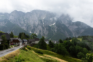 Mountain views in the Julian Alps in Slovenia,Soča