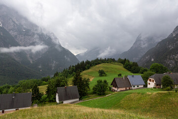 Mountain views in the Julian Alps in Slovenia