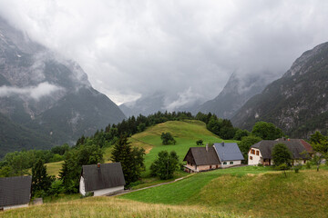 Mountain views in the Julian Alps in Slovenia