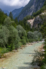 Mountain views in the Julian Alps in Slovenia