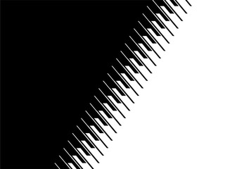 Vector transition from black to white with abstract lines. Black and white vector pattern. For interior design, printing, web design. Modern vector background