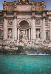 Fototapeta na wymiar Famous Trevi Fountain in Rome, Italy in the morning