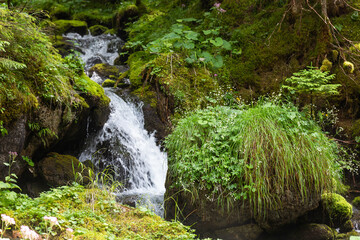 Mountain views in the Julian Alps in Slovenia