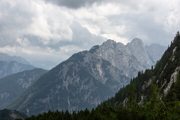 Mountain views in the Julian Alps in Slovenia