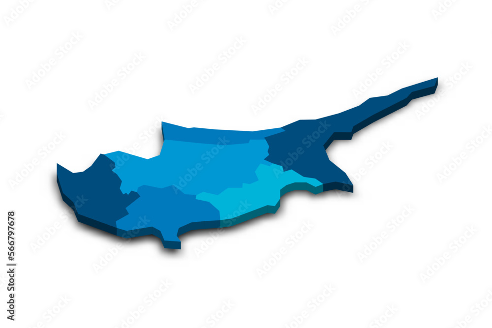 Canvas Prints cyprus political map of administrative divisions - Canvas Prints