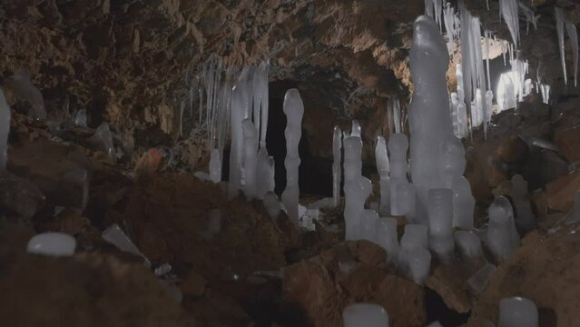 Beautiful stalactites from cave Baradla in Aggtelek