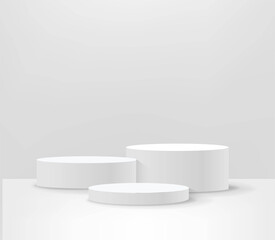 Realistic Podium And Grey Background