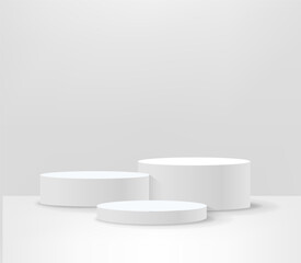 Realistic Podium And Grey Background