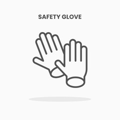 Safety Glove icon vector illustration line style. Great design for web, app and more. Editable Stroke and pixel perfect.