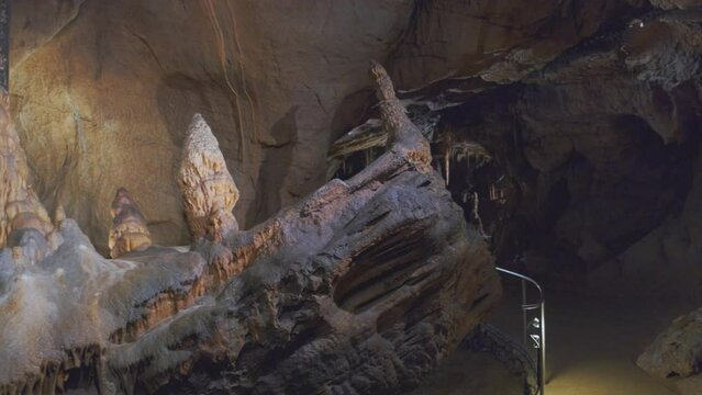Beautiful stalactites from cave Baradla in Aggtelek Hungary