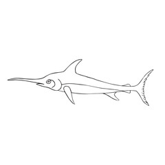 Obraz premium Vector hand drawn doodle sketch swordfish isolated on white background