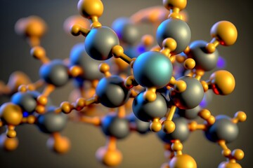 Lithium molecule structure close up shot. AI generated.