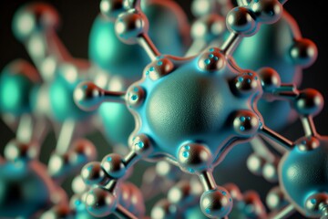 Magnesium molecule structure close up shot. AI generated. - obrazy, fototapety, plakaty