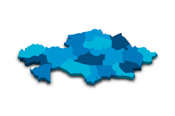 Kazakhstan political map of administrative divisions