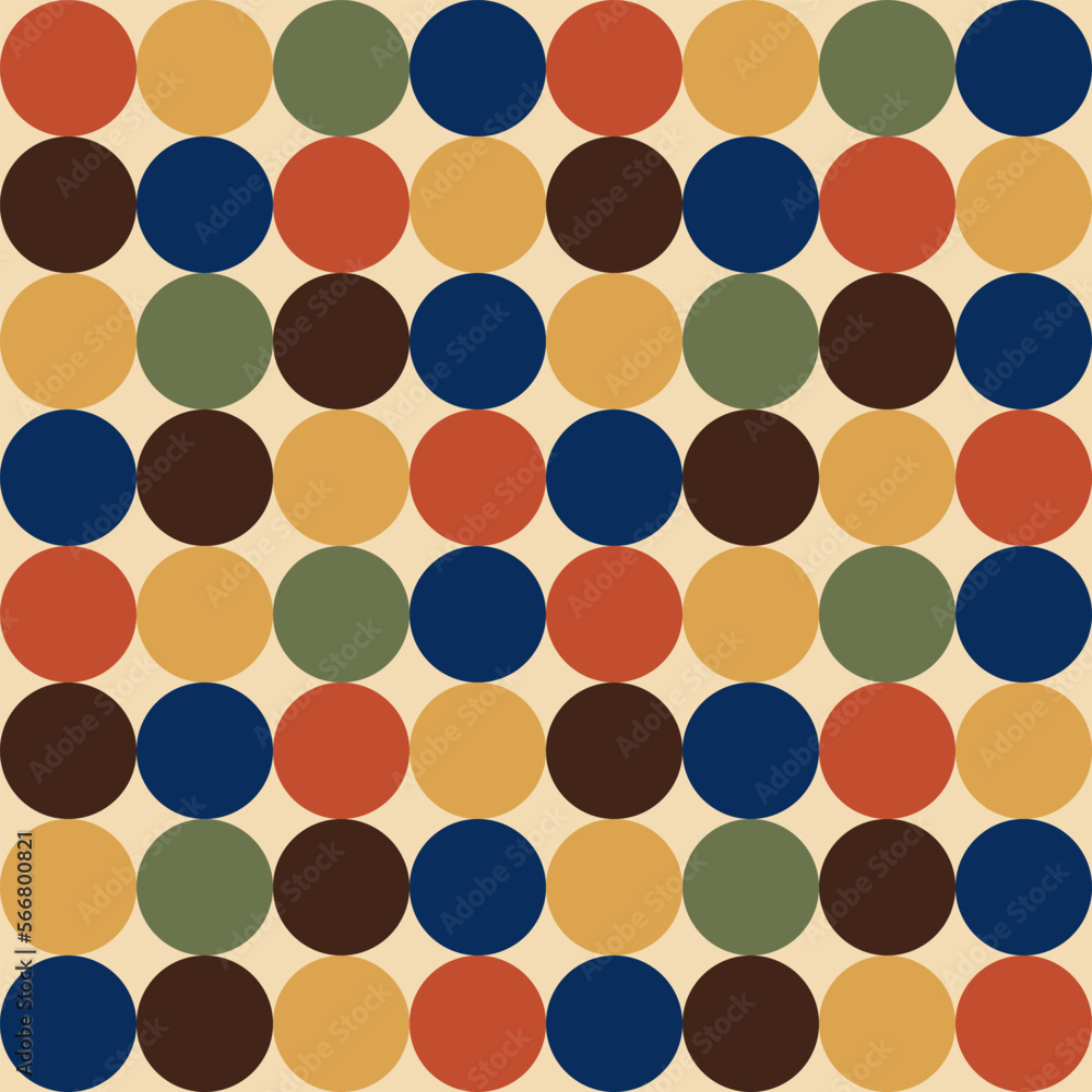 Wall mural retro groove pattern with circles in the style of 70 s