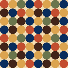 Retro groove pattern with circles in the style of 70 s