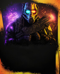 Futuristic laser tag invitation &mdash; Generative AI