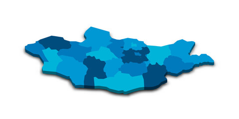 Mongolia political map of administrative divisions