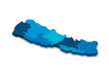 Obraz premium Nepal political map of administrative divisions