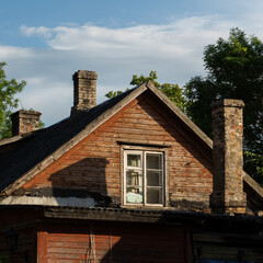 Streets of a small Baltic city on a sunny day