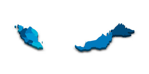 Fototapeta premium Malaysia political map of administrative divisions