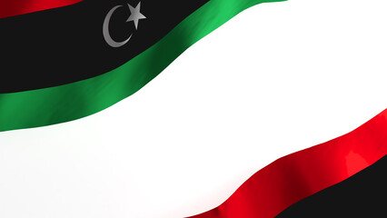national flag background image,wind blowing flags,3d rendering,Flag of Libya