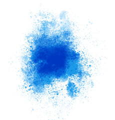 Watercolor smudge painting, abstract blue stain splash, creative hand drawn art, popular brush stroke illustration with transparent background, for social media and invitation