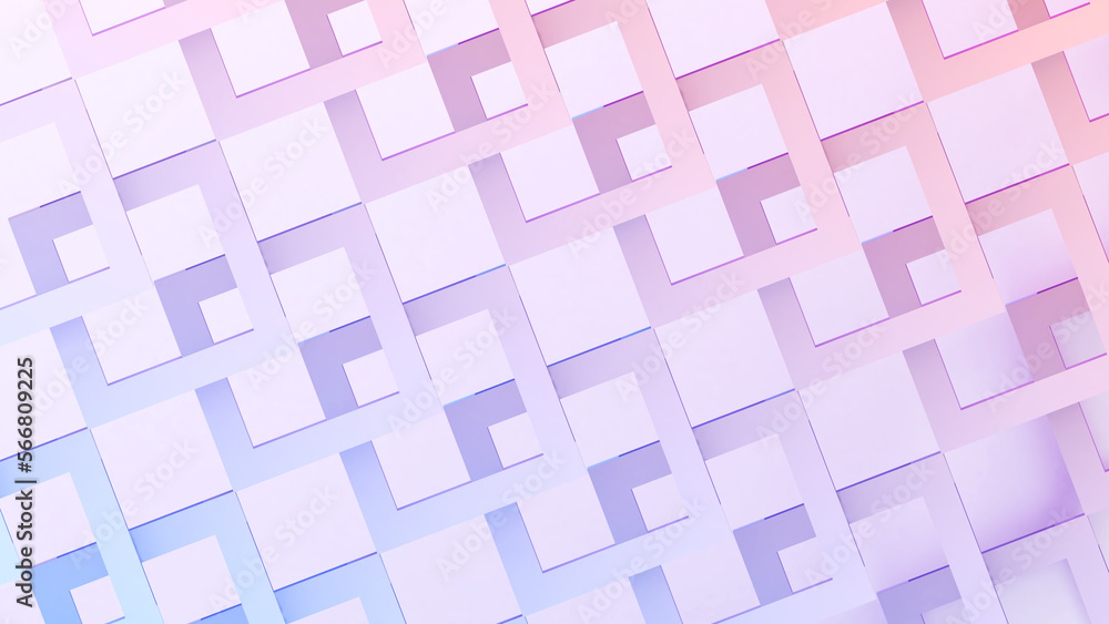 Poster abstract light colour chaotic square bar structure background, geometric background, 3d rendering