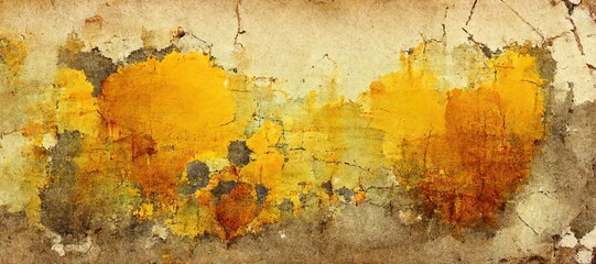 abstract yellow water color texture background. Generative Ai