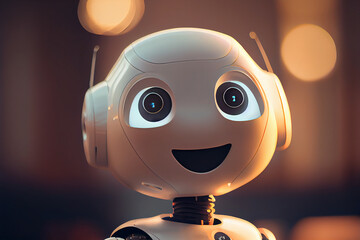 Happy Robot.  AI generative.  - obrazy, fototapety, plakaty