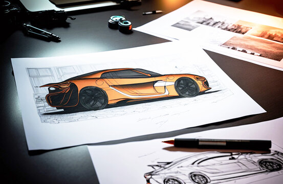sketches, designe, hand drawing, car, concept, generative ai