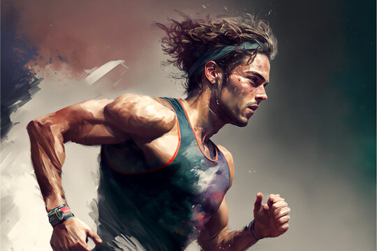 a running guy,motivation  made with IA générative