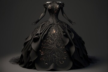 Dark black dress
