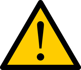 Triangular Danger Warning Exclamation Mark Icon or Attention or System Outage Error Downtime Sign. Vector Image.