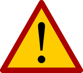 Triangular Danger Warning Exclamation Mark Icon or Attention or System Outage Error Downtime Sign. Vector Image. - obrazy, fototapety, plakaty