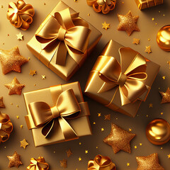christmas background with gift boxes