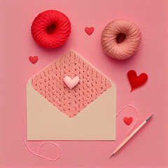 pink letter hearts on a pink background