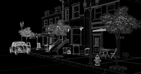 the old city illuminated by the summer sun looks like new york 3d render 3d video