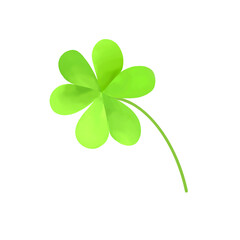 Green leaves shamrock. Three leaves clover. St.Patrick's symbol. Isolated. Ireland Holiday. Digital illustration on white. 