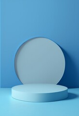 Podium for product advertisement or restaurant menus with colorful background, minimalist design Generative AI